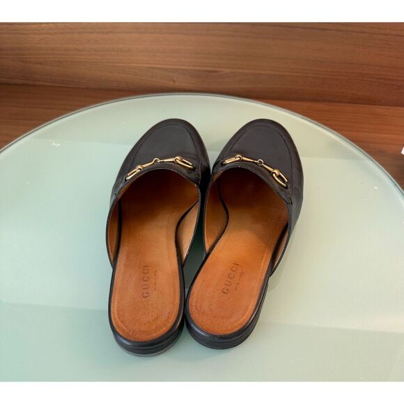 Gucci Princetown Leather Mules with Horsebit – Black – Size 37.5 - Picture 4 of 11